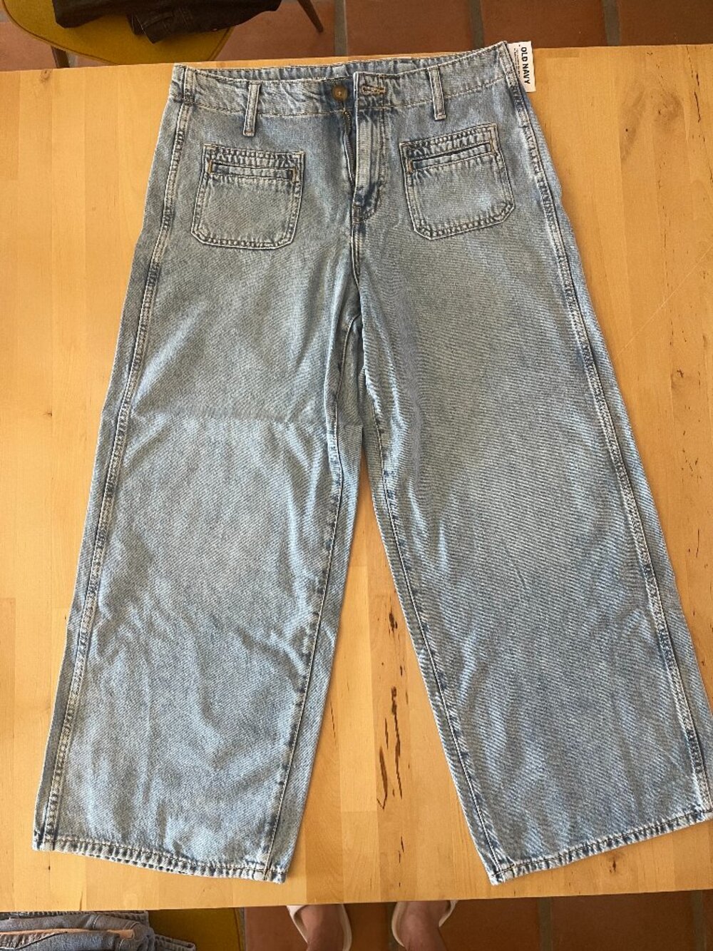 high rise baggy wide leg jeans - 8 petite